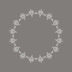 Circle Vector gray floral Art Nouveau style frame