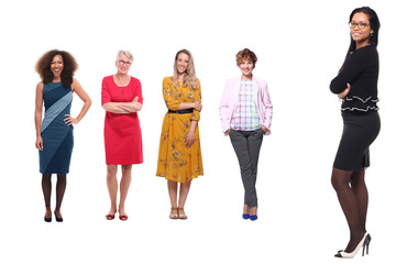 Fototapeta premium Group of women in a row