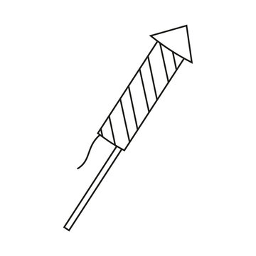 recommend clip art: Line art black and white thin firework rocket