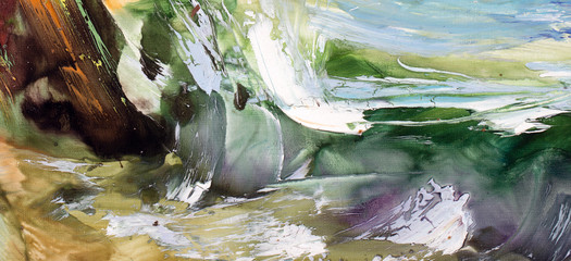 The surf wave art oil on canvas