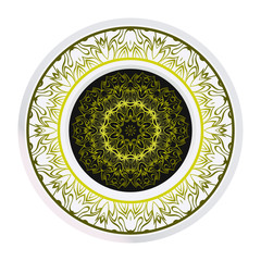 Round Floral Ornament Mandala. Vector Illustration.. For Home Decor, Interior Design, Coloring Book, Greeting Card, Invitation, Tattoo. Anti-Stress Therapy Pattern.