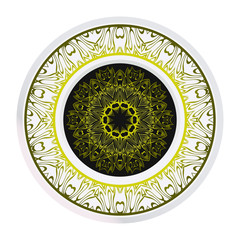 Round Floral Ornament Mandala. Vector Illustration.. For Home Decor, Interior Design, Coloring Book, Greeting Card, Invitation, Tattoo. Anti-Stress Therapy Pattern.