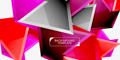 Triangular low poly background design, multicolored triangles. Vector