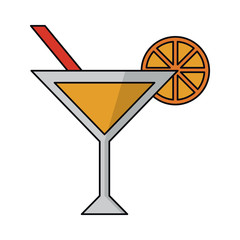summer cocktail with orange ans straw cup