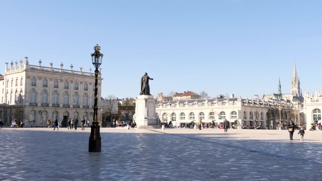Nancy, France - february 16 2019 : The Place Stanislas is a large pedestrianised square in the French city of Nancy, in the Lorraine region. 
