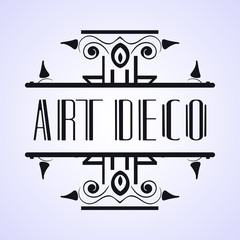 Vintage modern art deco frame design for labels, banner, logo, emblem, apparel, t- shirts, sticker, packaging of luxury products and other design objects