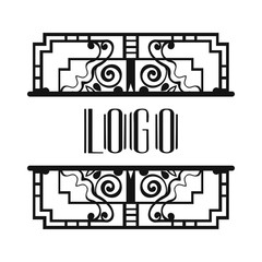 Vintage modern art deco frame design for labels, banner, logo, emblem, apparel, t- shirts, sticker, packaging of luxury products and other design objects