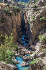 Caminito del Rey, Tajo de las Palomas, puente del Rey, río Guadalhorce.