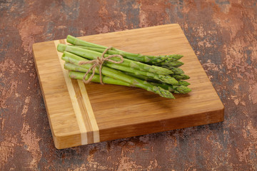 Raw asparagus heap