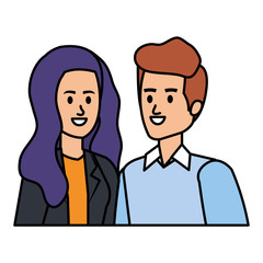 Fototapeta premium young couple avatars characters