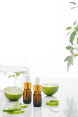 Citrus oil lemon natural over bright background