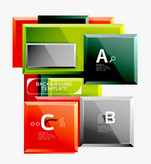 Geometrical design squares abstract banner, glossy shiny effects