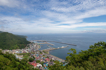 townscape of Rausu Shiretoko Hokkaido Japan