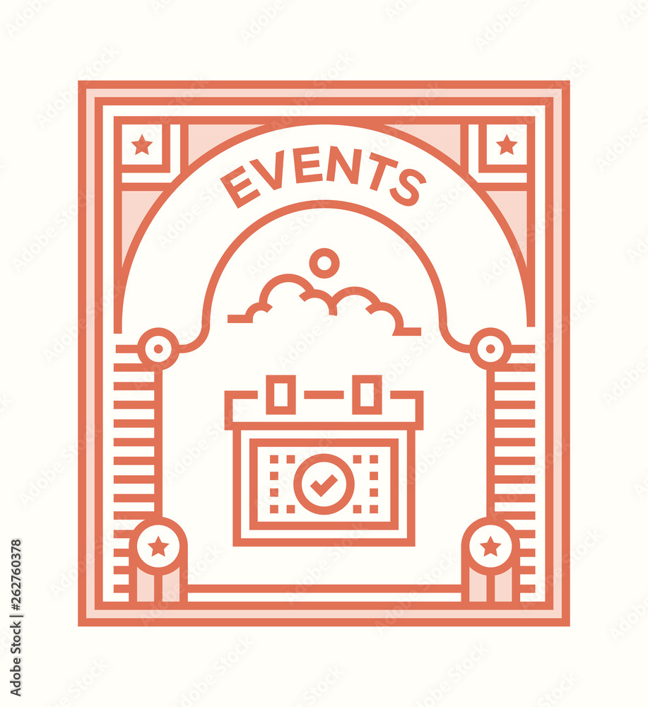 Wall mural events icon concept