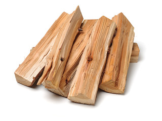 Pile of firewood isolated on a white background
