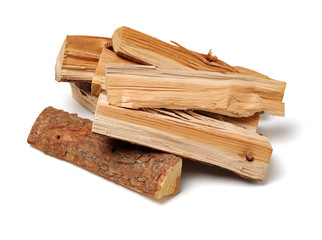 Pile of firewood isolated on a white background