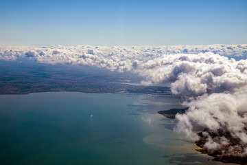 Islands of ré and Oléron from aerial view