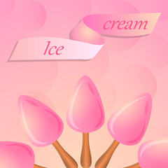 Colorful brochure with ice cream. Vector template.