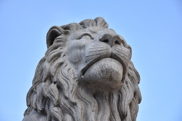 Lion figure by the Parliament of Norway in Oslo, Norway