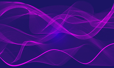 Elegant creative background, purple blended lines on a shiny blue backdrop.