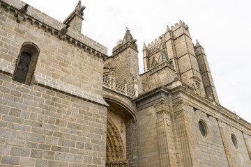 Fototapeta na wymiar The Cathedral of Christ the Savior is a temple of catholic cult of the Spanish city of Ávila, episcopal headquarters of the same name, in Castile and Leon.