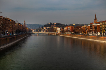 Verona, Italy – March 2019. Verona is the capital of the same name of the Italian province and the second largest city in the Veneto region, on the river Adige