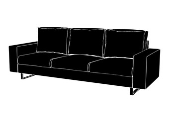 sofa silhouette vector