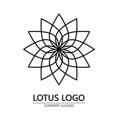 Lotos logotype. Lotus logo. Vector logo flower.