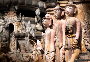Carvings at the Kakku Pagoda Complex in central Myanmar