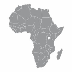 Obraz premium Africa gray map