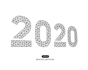 Abstract vector illustration of number 2020.