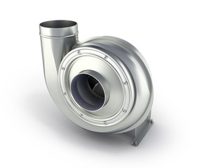 Turbocharger Industrial parts isolated on white background 3d