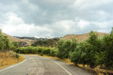 Fototapeta na wymiar Mountain roads of Crete