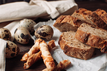 Fresh dark bread background