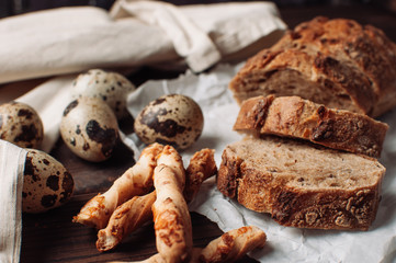 Fresh dark bread background