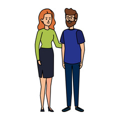 young couple avatars characters