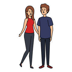 Fototapeta premium young couple avatars characters