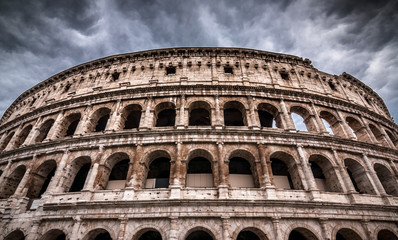 Fototapeta premium Exterior view of the ancient Roman Colloseum in Rome