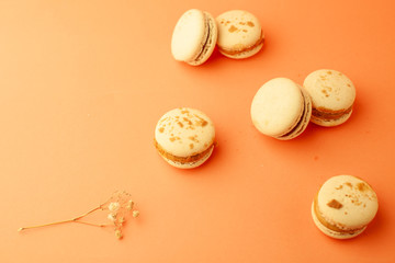  handmade macaron on beautiful background