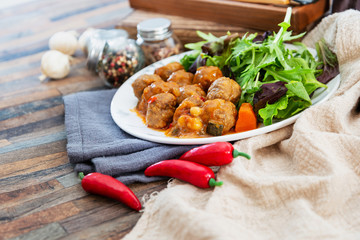 Traditional delicious couscous beef balls
