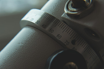 Close up of modern telescope in apartment