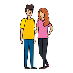 Obraz premium young couple avatars characters