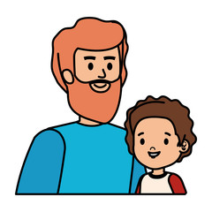 young father with son characters