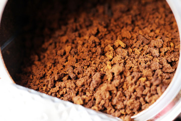 Freeze-dried coffee in a jar