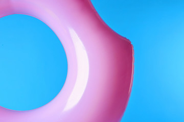 Inflatable ring on color background