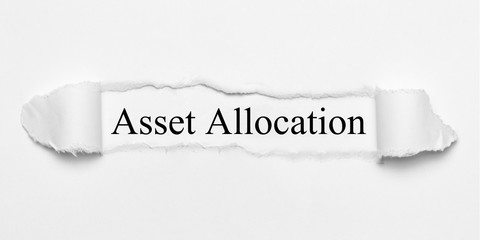 Obraz premium Asset Allocation on white torn paper