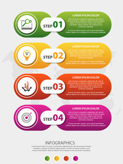 Vector infographic 3D template for four label, diagram, graph, presentation and circles. Business concept with 4 options. For content, flowchart, steps, parts, timeline, workflow, chart. EPS10