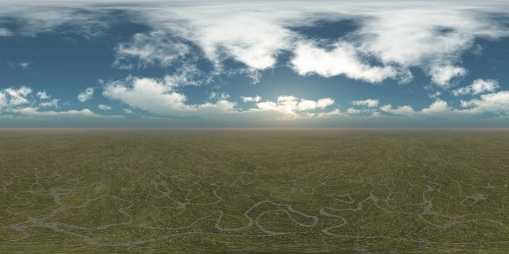HDRI, environment map , Round panorama, spherical panorama, equidistant projection, panorama 360, Earth and sky