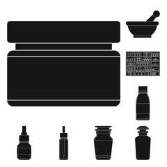 Vector design of treatment and wellness sign. Set of treatment and pharmaceutical stock symbol for web.
