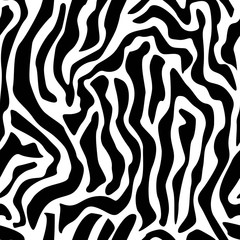 Seamless Pattern of Zebra Stripes Trendy Style Vector Illustration